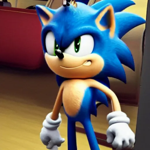 Prompt: Low Quality paparazzi photo of sonic