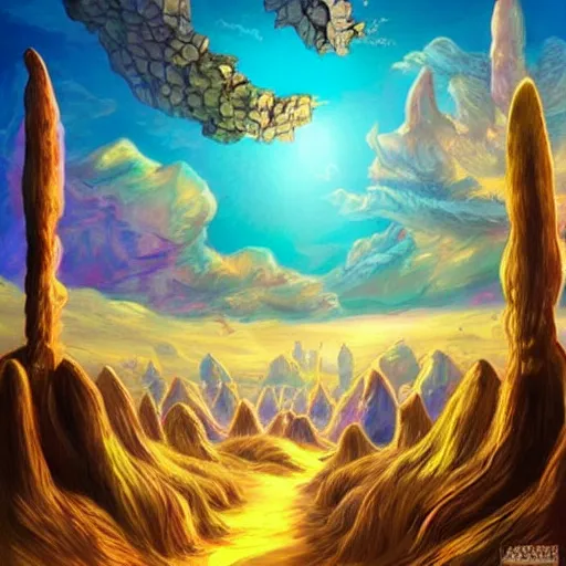 Image similar to full color fantasy art of a desert kingdom