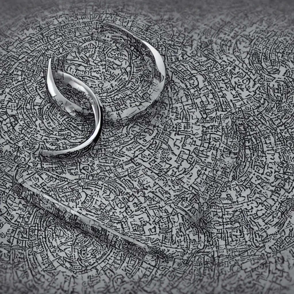 Image similar to the ring from lord if the rings with an imprinted ruler, cm scale imprinted on the inside of the ring, one ring to rule them all, highly detailed, 8 k, trending on artstation, mystic, rpg artwork