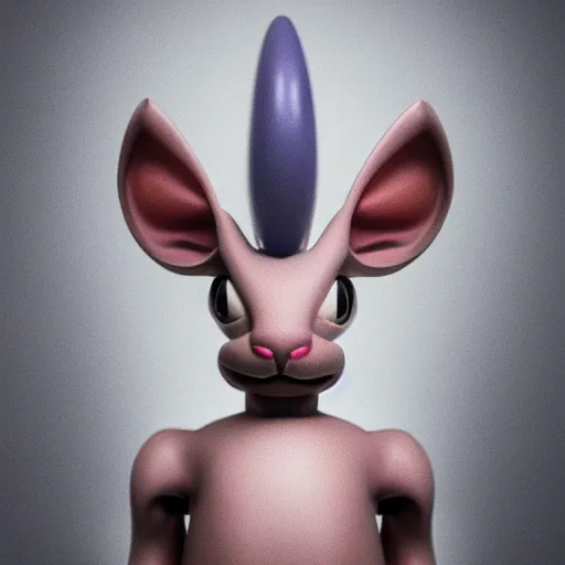 Prompt: realistic portrait of mewtwo, 1 0 0 mm, studio lighting