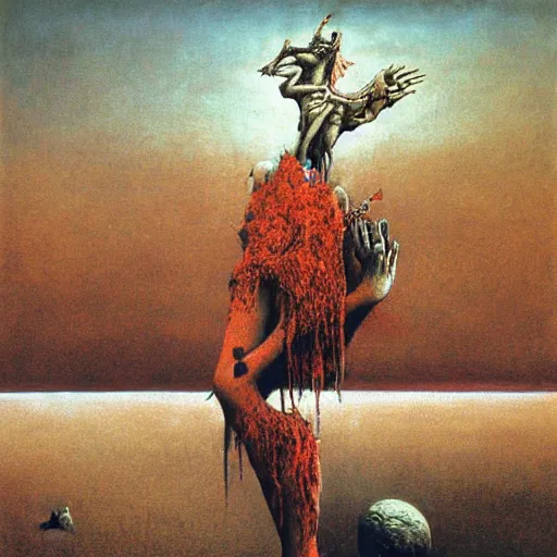 Prompt: Friendship of Nations by Zdzislav Beksinski