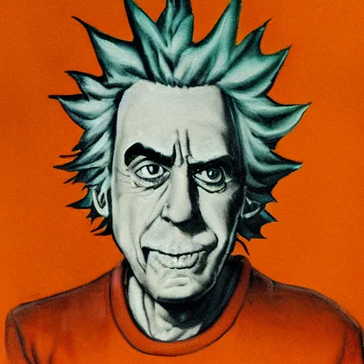 Image similar to rick sanchez, portrait, by mir sayyid ali