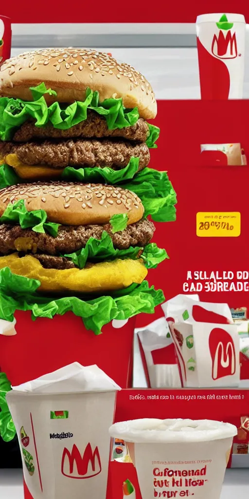 Image similar to an macdonald ad for a salat burger