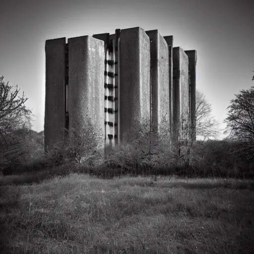 Image similar to scifi brutalist castle, photography