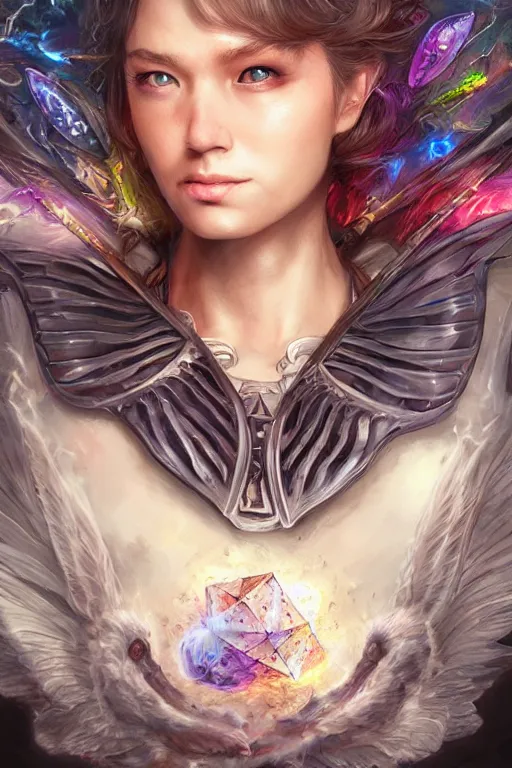 Image similar to quantum metamorphosis, d & d, fantasy, portrait, realistic textures from photos, chromatic aberration, hyper realistic, highly detailed, headshot, digital painting, trending on artstation, concept art, sharp focus, illustration, art by artgerm and ayami kojima