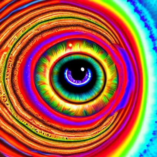 Prompt: a psychedelic eyeball witnessing the birth of time