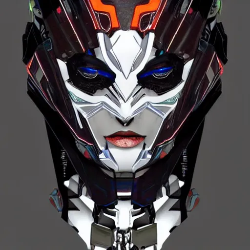 Prompt: a female latin transformer with a septum ring, glowing eyes, very symmetrical face, highly detailed, widow maker, by vitaly bulgarov, by yoji shinkawa, by joss nizzi, by ben procter, metal gear solid, transformers cinematic universe, pinterest, artstation, unreal engine