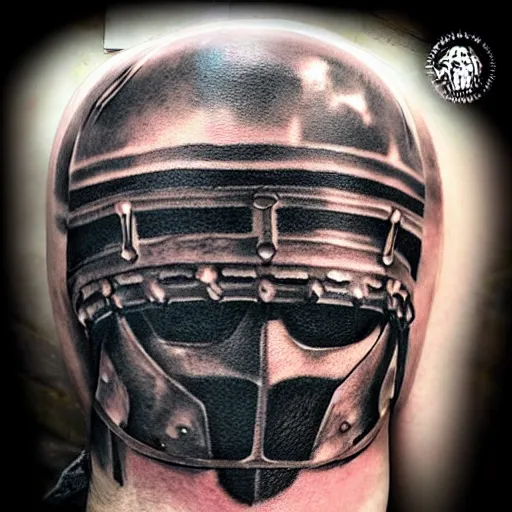 Spartan Helmet Tattoo by Joe Riley TattooNOW