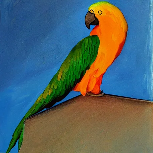 Prompt: Surrealistic parrot