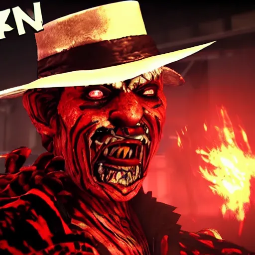 Image similar to freddy krueger in tekken 7, gameplay, fighting game,