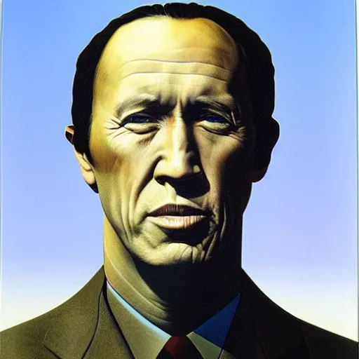 Image similar to painting of david carradine by rene magritte, hd, 4 k, detailed, award winning