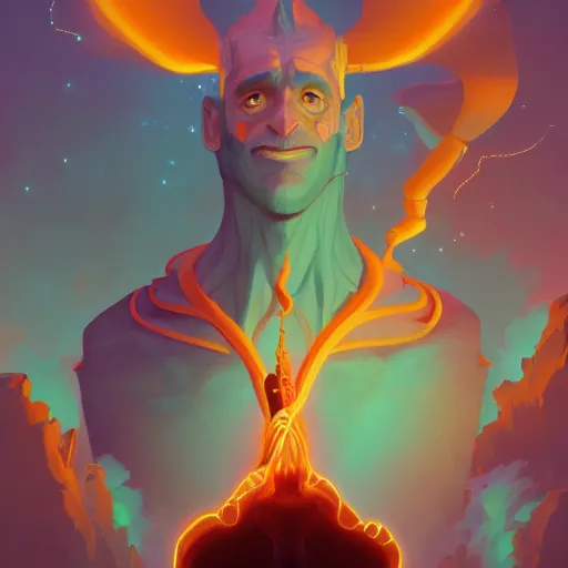 Image similar to Portrait of the demiurge, a faceless god, maker of the universe, mattepainting concept Blizzard pixar maya engine on stylized background splash comics global illumination lighting artstation lois van baarle, ilya kuvshinov, rossdraws