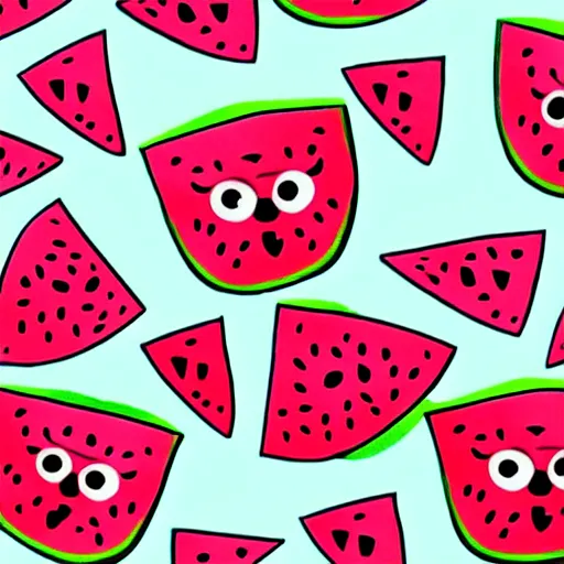 Image similar to cartoon kawaii watermellon