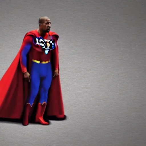 Prompt: Kanye West as superman 4k quality super realistic