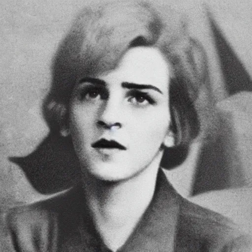 Image similar to photograph of soviet political commissar comrade emma watson, vintage revolution photograph, famous photo