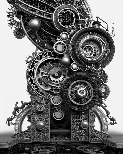 Image similar to mythical black and white organic bio-mechanical computer. highly detailed, intricate steampunk ornate, poetic, 3D render, digital art, octane render, 8K artistic photography, photo-realistic, by Dora Maar