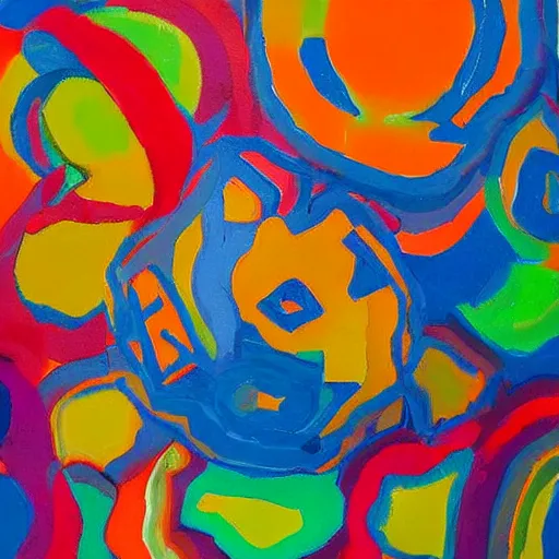 Image similar to jackson pollack painting bright colors