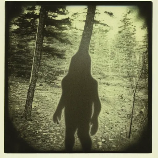 Prompt: actual picture of Bigfoot Polaroid