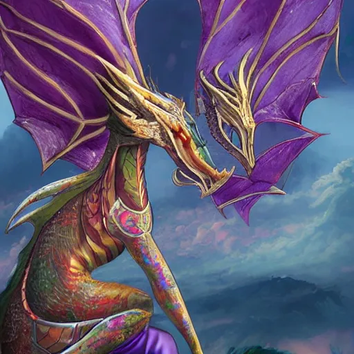 Prompt: a benevolent dragon goddess