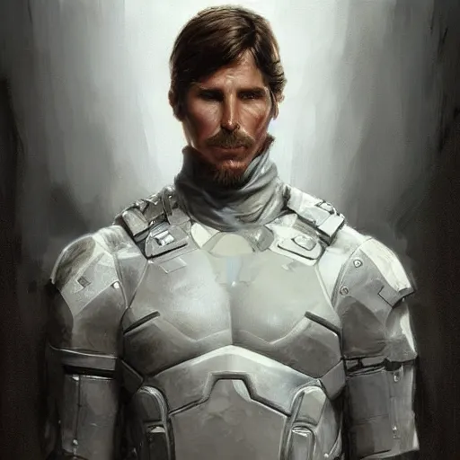 Image similar to Christian Bale as a super soldier, clean shaven, closeup character art by Donato Giancola, Craig Mullins, digital art, trending on artstation