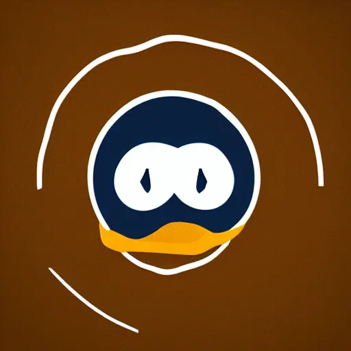 Prompt: an abstract, simplified icon depicting a penguin's head, eyes open, white background, elegant, award-winning, clever, render, blender, 3d, high quality, app, ios