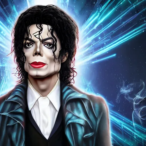 Image similar to a full body photograph of michael jackson as'doctor who ', time vortex in the background, detailed face, symmetrical face, extreme realism and detail, 8 k, completely framed, direct lighting, 3 5 mm photo, photorealistic, sharp focus