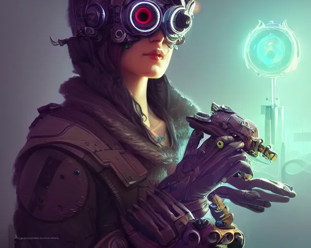 Image similar to owl cyberpunk outfit, deep focus, d & d, fantasy, intricate, elegant, highly detailed, digital painting, artstation, concept art, matte, sharp focus, illustration, hearthstone, art by artgerm and greg rutkowski and alphonse mucha