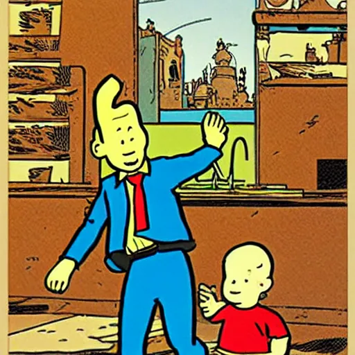 Image similar to Unpublished Adventures of Tintin graphic novel by Hergé