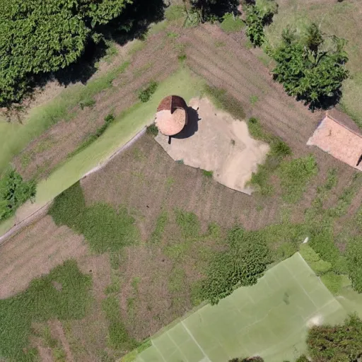 Image similar to fortified compound. aerial photography.