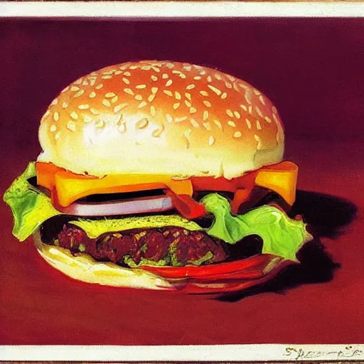 Image similar to a hamburger painted by sorolla