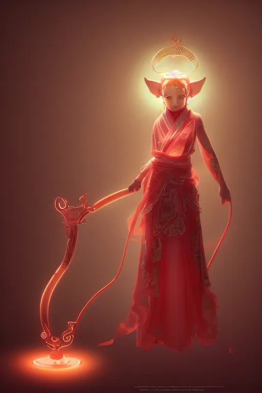 Image similar to cute nezha, mainland china, soft lights, cinematic, character concept design, highly detailed, volumetric light, symmetrical portrait, by new gods : nezha reborn, nezha : birth of the demon child, i am nezha, 8 k - - wallpaper