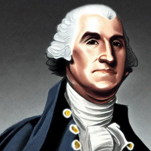 Image similar to still frame from upcoming blockbuster batman film with george washington as batman