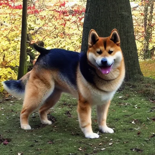 Prompt: crossbreed of a shiba inu and a norwegian forest cat, photo