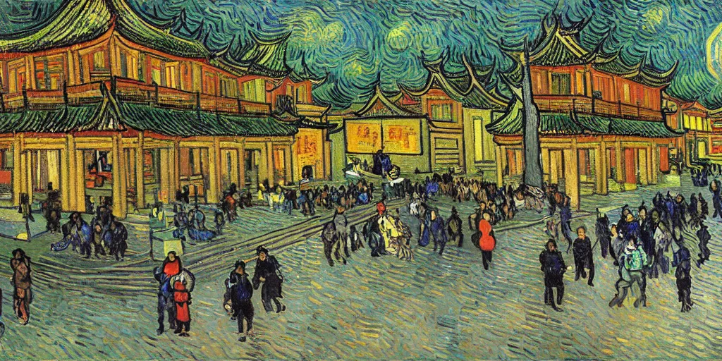 Prompt: the chengdu, by vincent van gogh