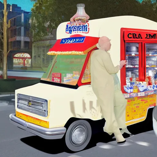 Prompt: the cream man awaiting his sweet juice, hyperrealistic, scary