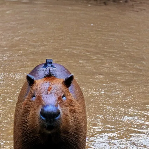 Prompt: capybara drinking beer