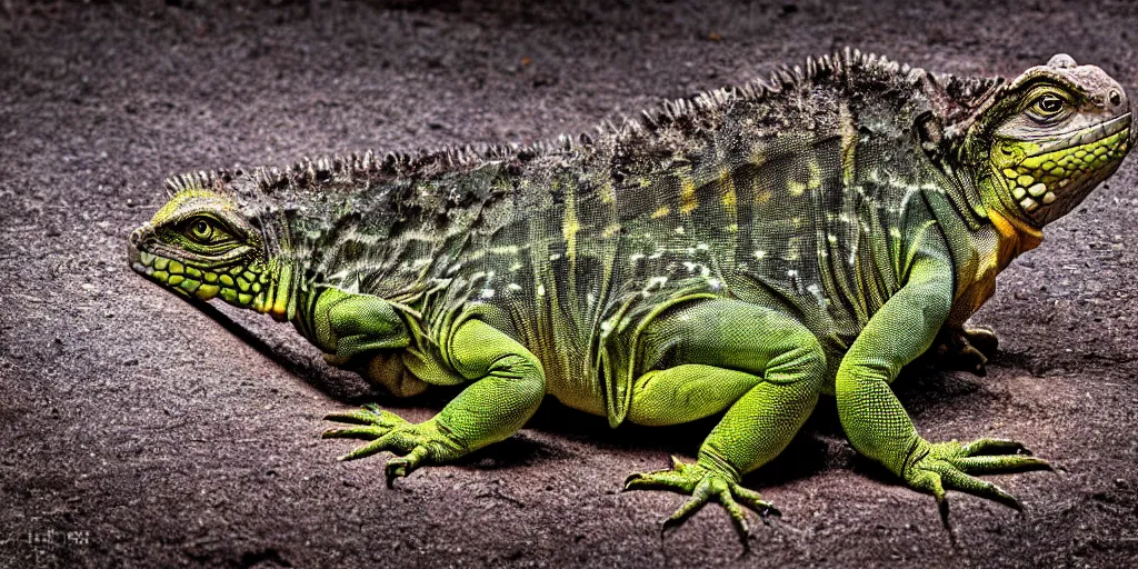 Image similar to award winning photo of an iguana by Peter Lik, hdr