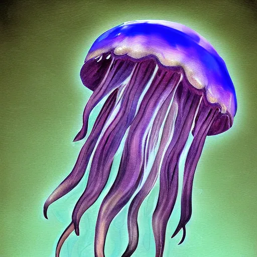 Image similar to a wolf-jellyfish-squid, digital painting, but as a wildlife photography