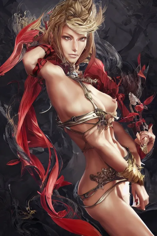 Image similar to gisele bündchen in a blade and soul spinoff artbook rendered by the artist Taran Fiddler, Joe Madureira,Nadezhda Tikhomirova, Jiyun Chae, Lê Long, trending on Artstation by Hyung tae Kim, artbook, Stanley Artgerm Lau, WLOP, Rossdraws , James Gurney