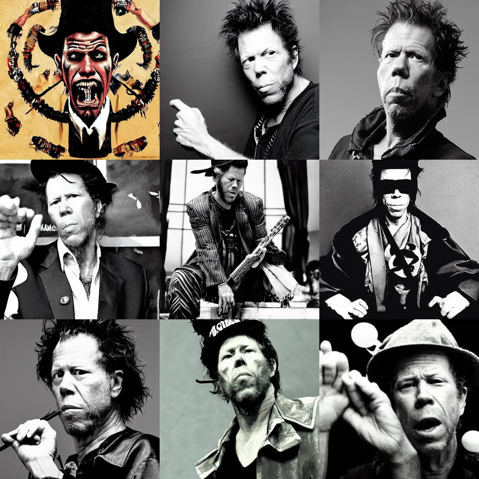 Prompt: tom waits as the shogun of the wu - tang clan