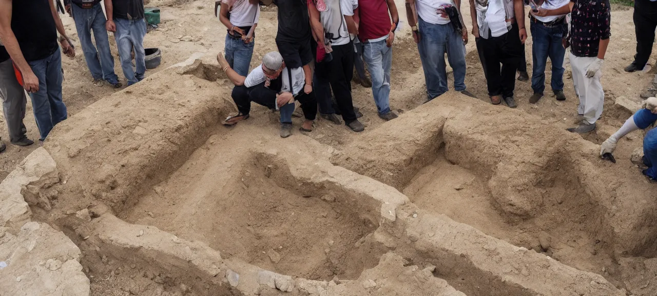 Prompt: Archaeologists discover Egyptian pharaoh buried with Apple iPad