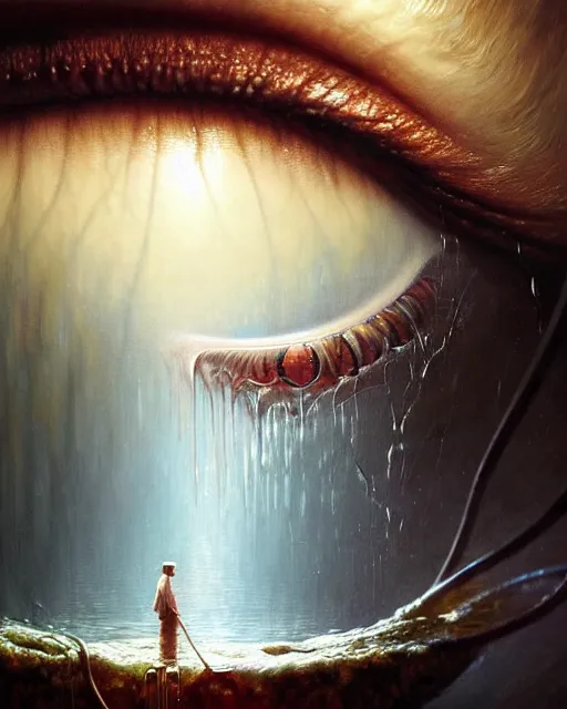 Image similar to a hyper - detailed 3 d render like an oil painting of mind's eye and the stream of thought, surrealism!!!!! concept art, lifelike, photorealistic, digital painting, sharp focus, artstation hd, by greg rutkowski, bruce pennington, valentina remenar, rhads, asher duran,