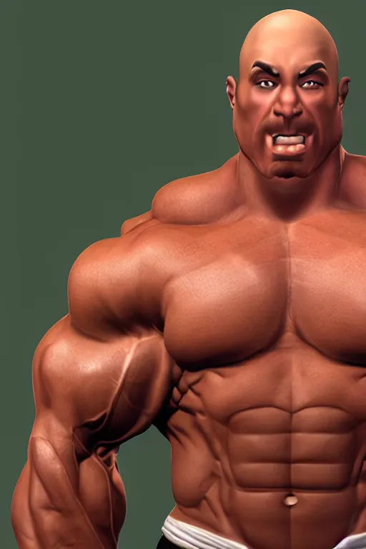 Prompt: portrait of hulking herculean bodybuilder muscular musclebound bodybuilder anthony albanese, second life avatar, the sims 4