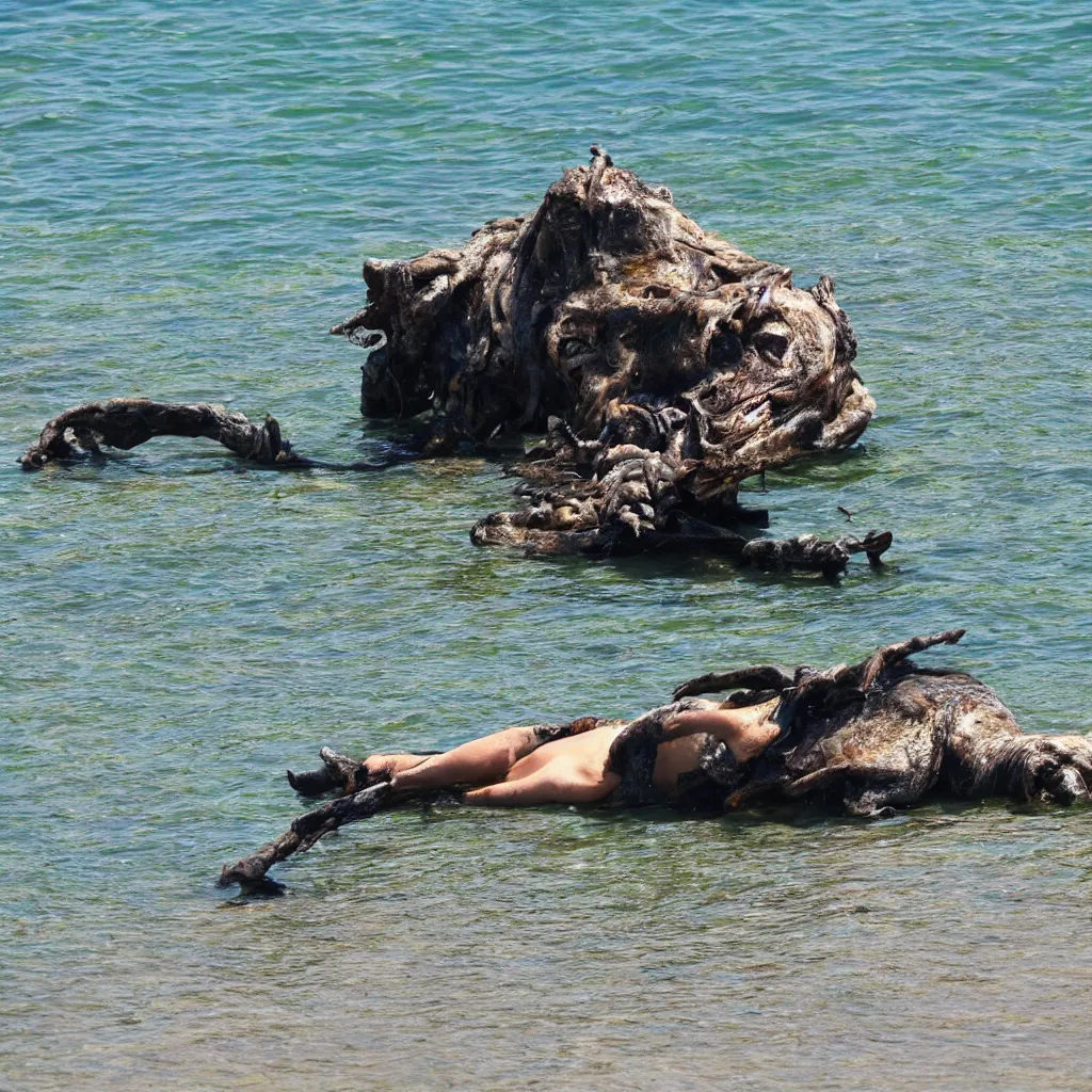 Image similar to predator at the sea sunbathing