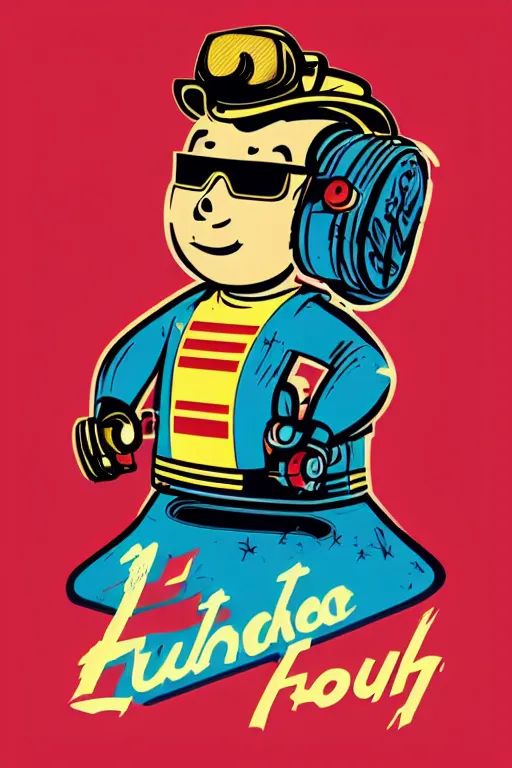 Image similar to fallout 7 6 retro futurist illustration art by butcher billy, sticker, colorful, illustration, highly detailed, simple, smooth and clean vector curves, no jagged lines, vector art, smooth andy warhol style