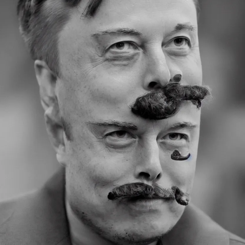Image similar to elon musk with hitler mustache