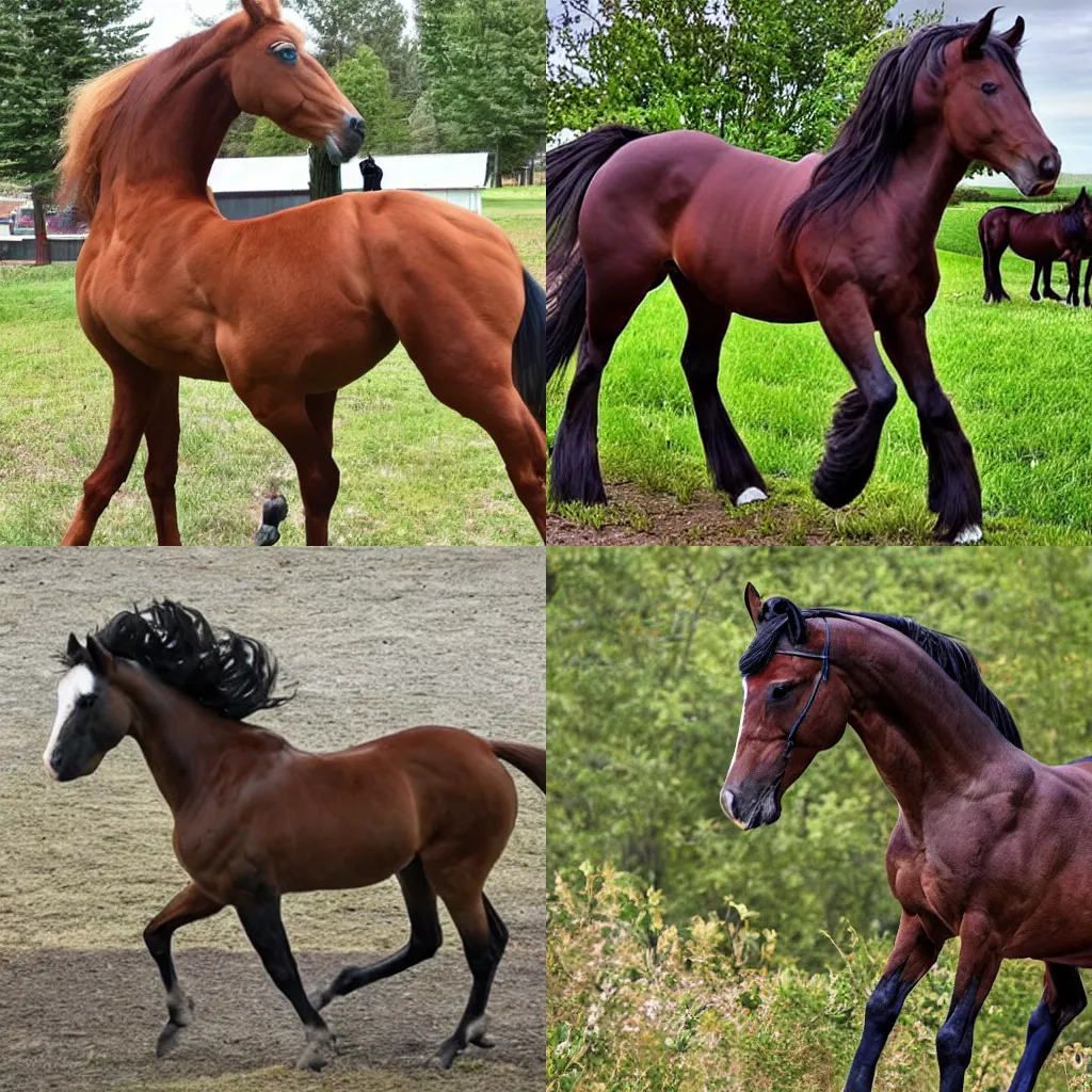 Prompt: Quadruple amputee horse
