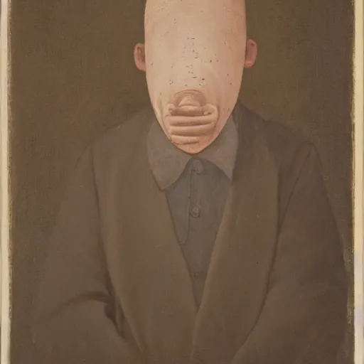 Image similar to portrait of a man with no nose