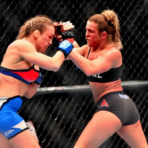 Image similar to miesha tate fighting conor mcgregor