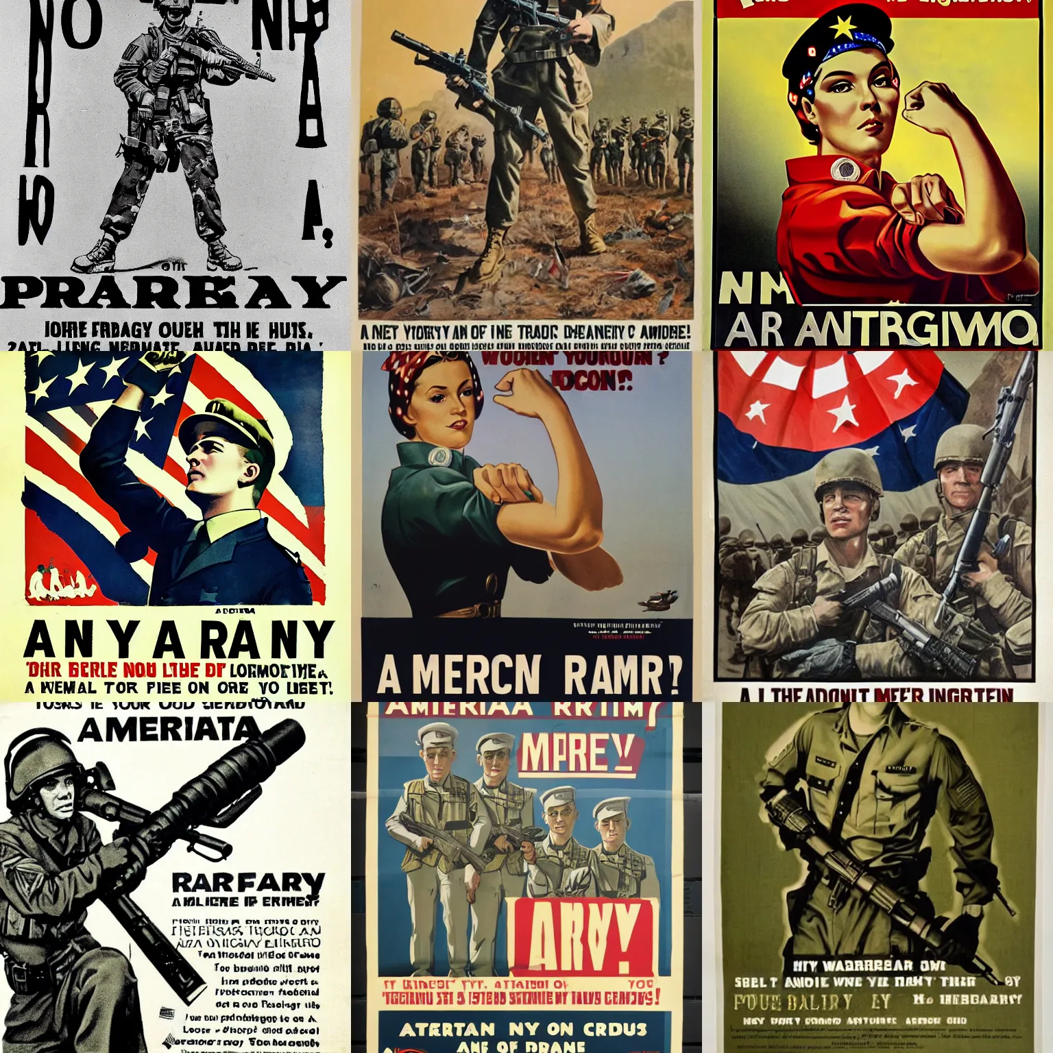 Prompt: an army recruitment poster, american propaganda